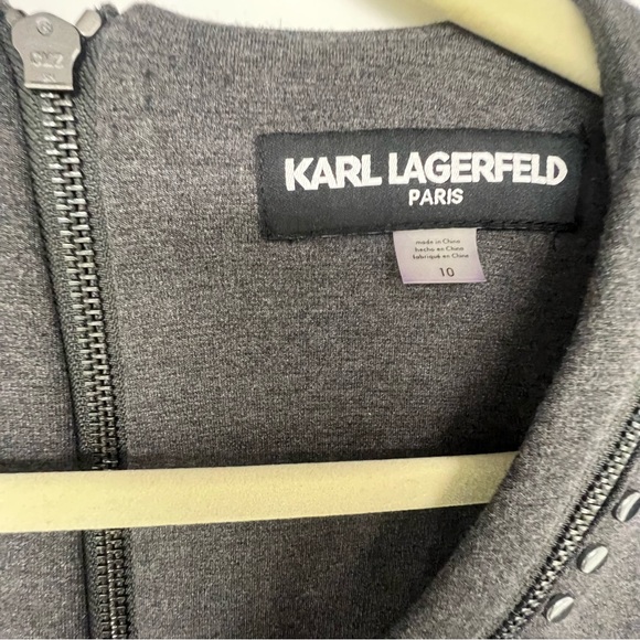 Karl Lagerfeld gray 3/4 sleeve studded dress - Picture 7 of 9